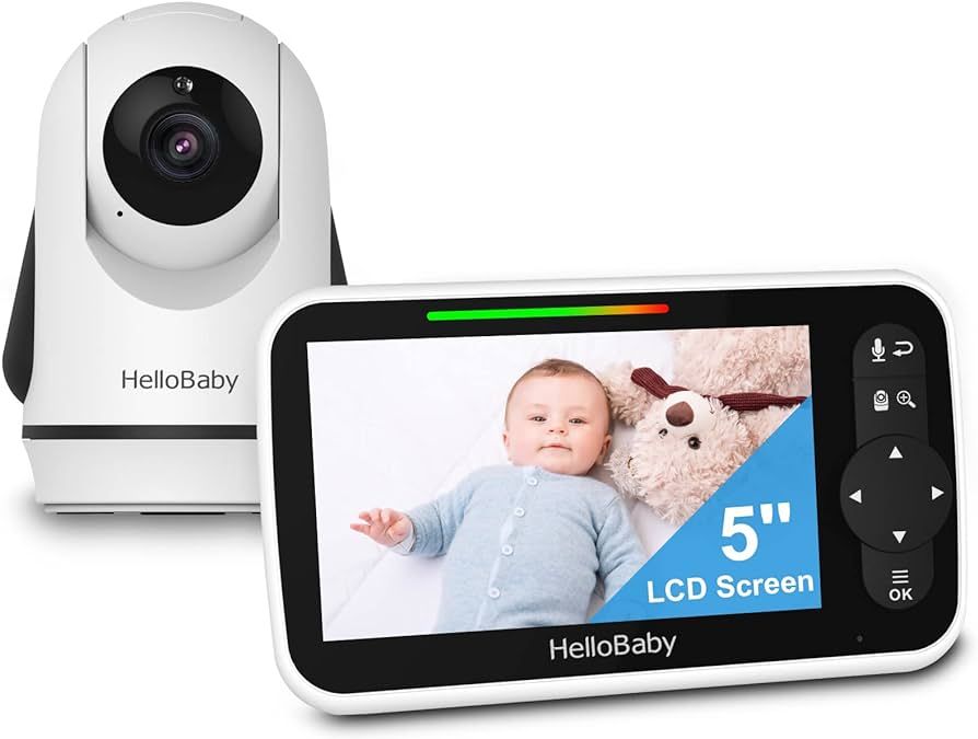 HelloBaby 5 Inch Video Baby Monitor with Camera and Audio, Remote Pan-Tilt-Zoom Camera with Night... | Amazon (US)