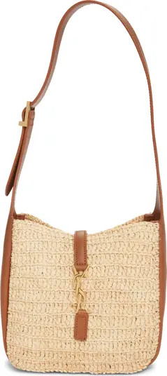 Baby Le 5 À 7 Raffia & Leather Shoulder Bag | Nordstrom