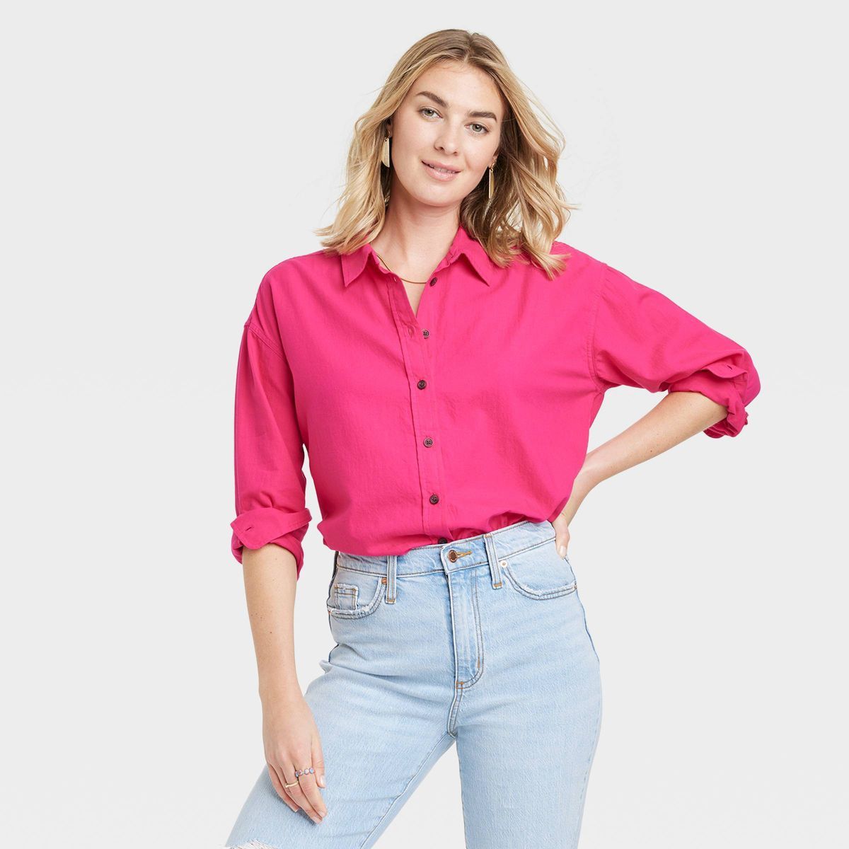 Women's Long Sleeve Oversized Button-Down Shirt - Universal Thread™ | Target