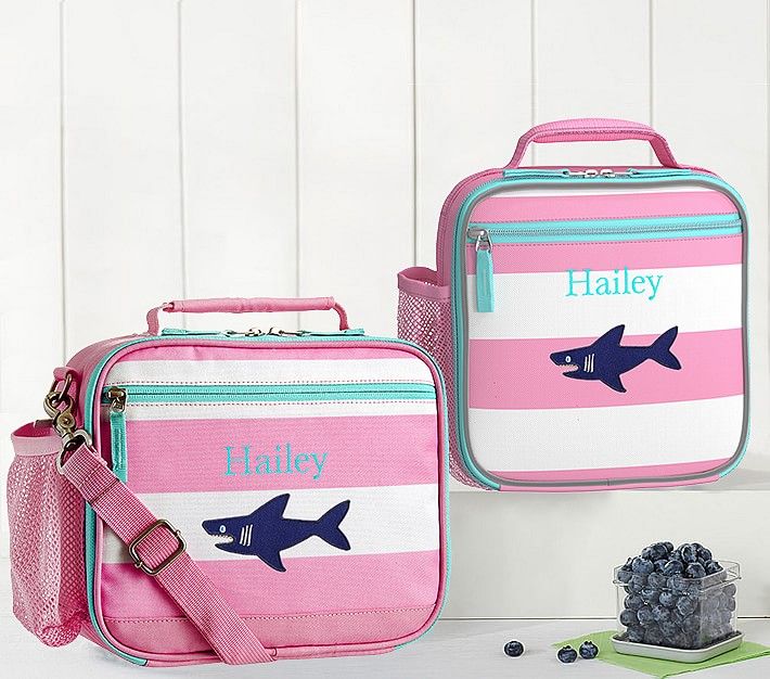 Fairfax Pink/White Stripe Lunch Boxes | Pottery Barn Kids