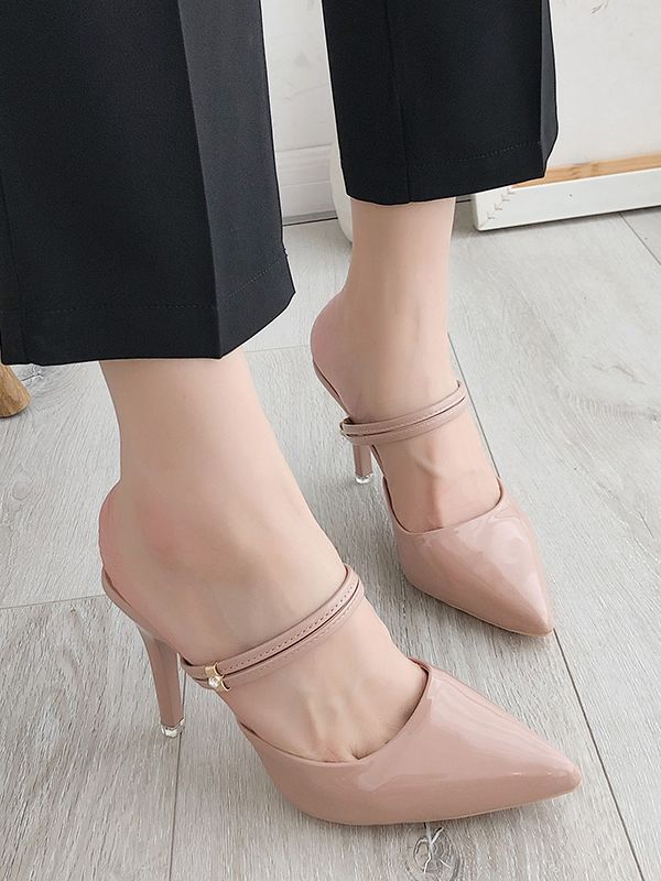 Point Toe Patent Stiletto Heels | SHEIN
