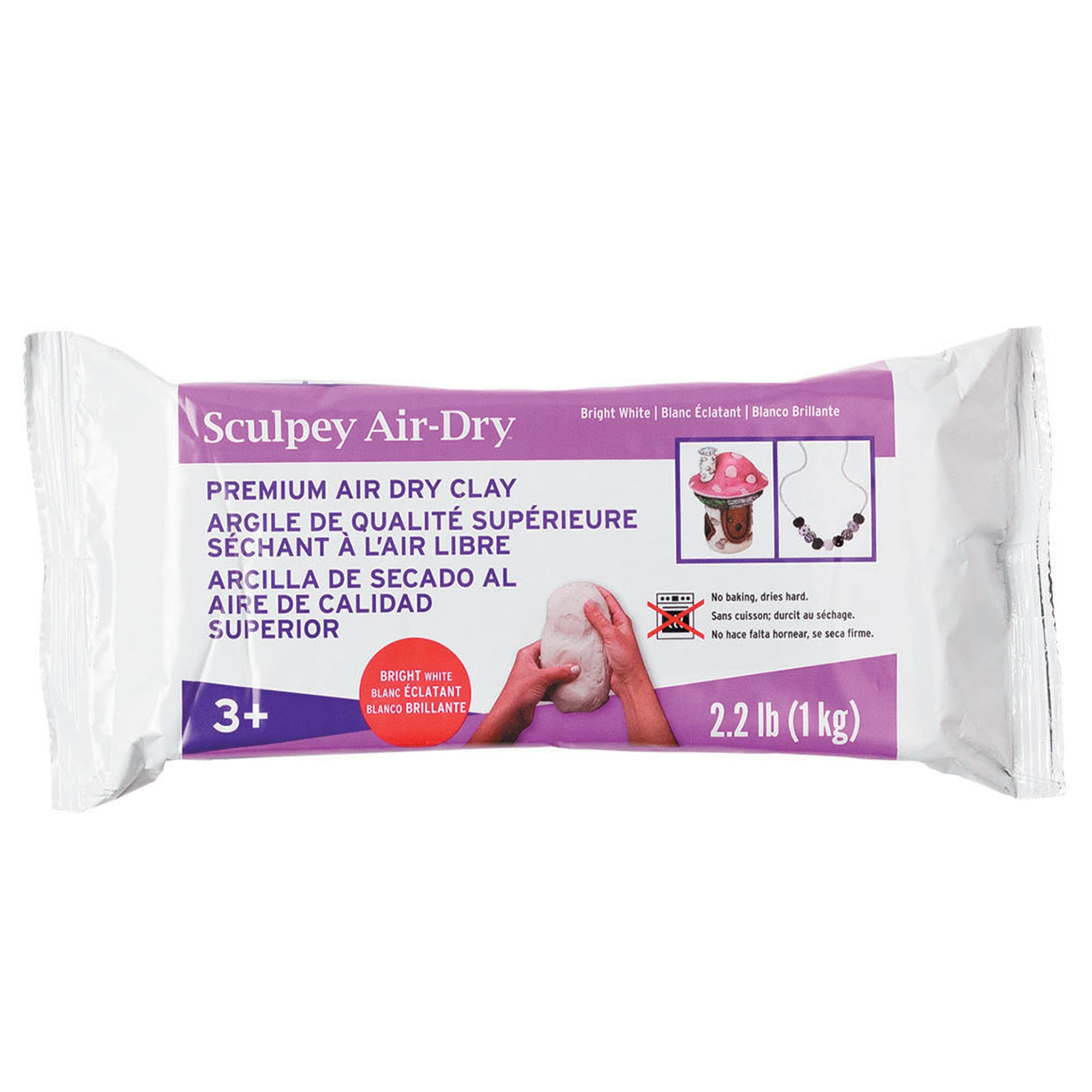 Sculpey Air-Dry White, Non Toxic, Air Dry Clay, 2.2 pound bar great for modeling, sculpting, holi... | Amazon (US)