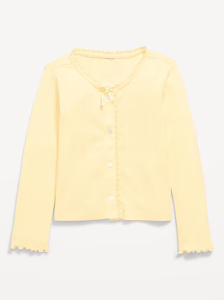 Long-Sleeve Pointelle Button-Front Top for Toddler Girls | Old Navy (US)