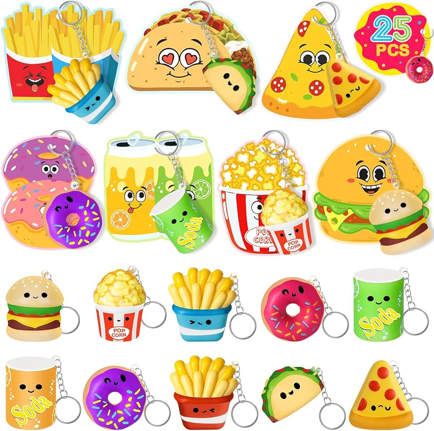 Valentines Cards for Kids Classroom, 25PCS Keychains kids Valentines Day Cards with Mochi Squishy... | Amazon (US)