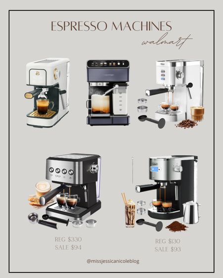 Espresso machines from Walmart, a couple of these are on mega sale right now! 

Affordable espresso machines, at home lattes and cappuccino, coffee bar 

#LTKFindsUnder100 #LTKSaleAlert #LTKHome