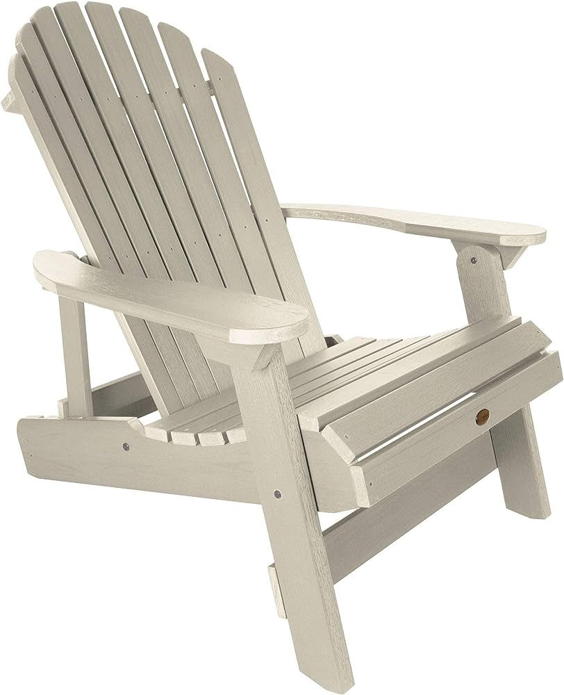 Highwood Hamilton Folding and Reclining Adirondack Chair, King Size, Whitewash | Amazon (US)