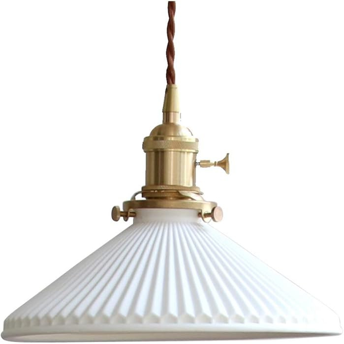 E26 Modern Minimalist Creative Pendant Light, White Ceramic Chandelier, Dining Room Hanging Lamp,... | Amazon (US)