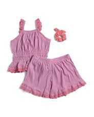 Girls 2pc Ruffle Embroidered Tank And Shorts Set | TJ Maxx