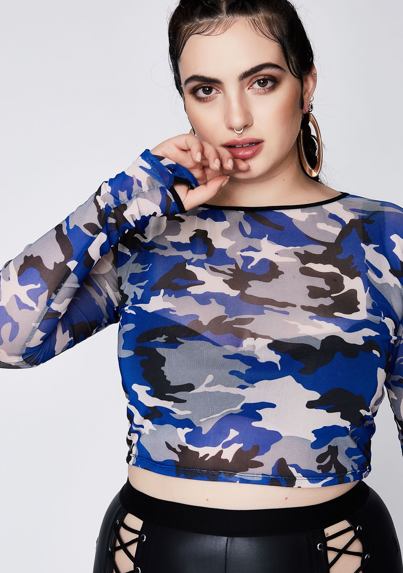 Poster Grl Stand Your Ground Camo Crop Top | Dolls Kill