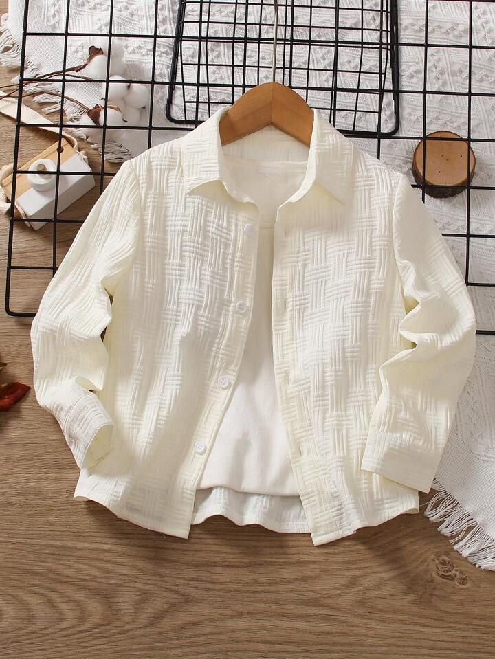 SHEIN Kids SUNSHNE Young Boy Button Front Shirt Without Tee | SHEIN