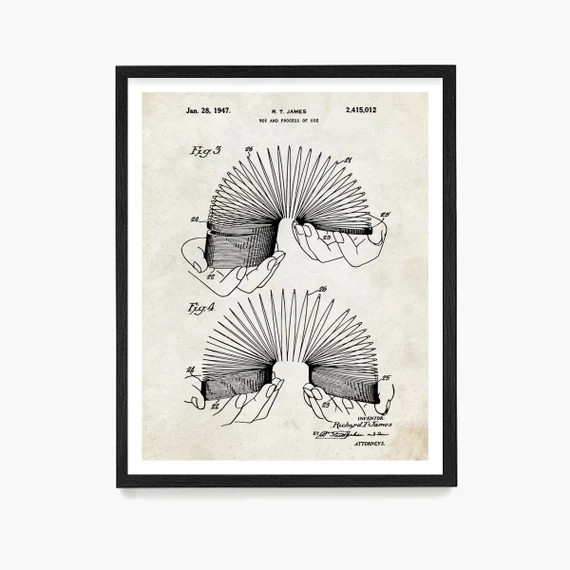 Slinky Patent Print Slinky Poster Toy Poster Vintage Toy - Etsy | Etsy (US)