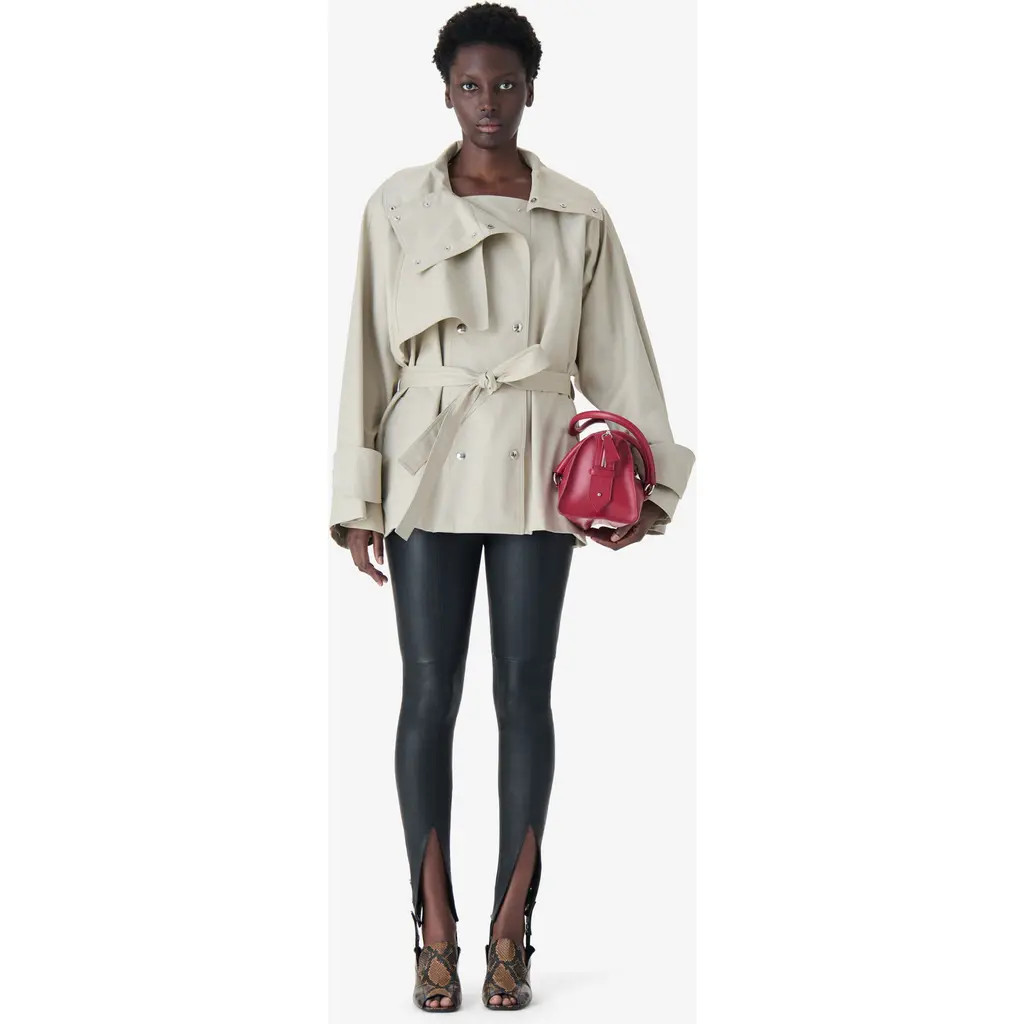 IRO Ralya Short Trench Jacket in Warm Grey at Nordstrom, Size 32 Eu | Nordstrom