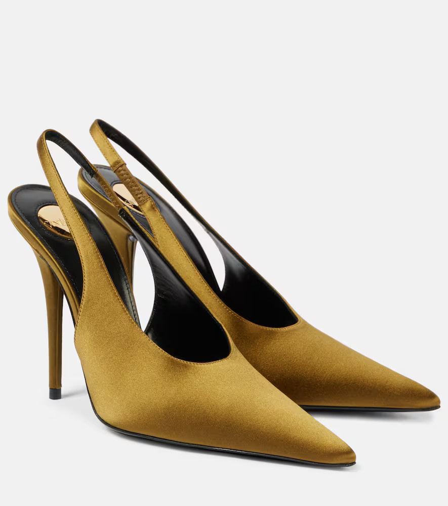 Saint Laurent Escarpins slingback L’Entracte 110 en crêpe de satin | Mytheresa (INTL)