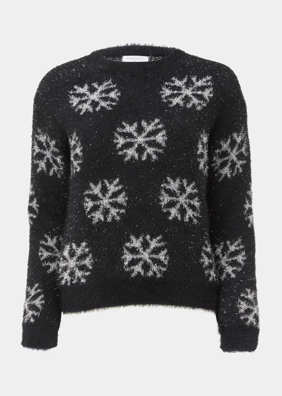 Black Christmas Snowflake Jumper | Matalan (UK)