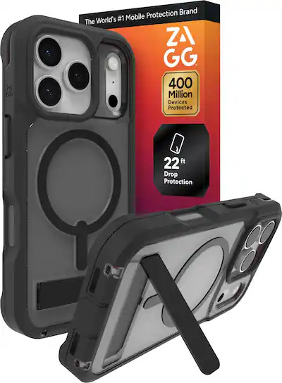 ZAGG - Rainier Snap with Kickstand for Apple iPhone 17 Pro - Smoke Black | Best Buy U.S.