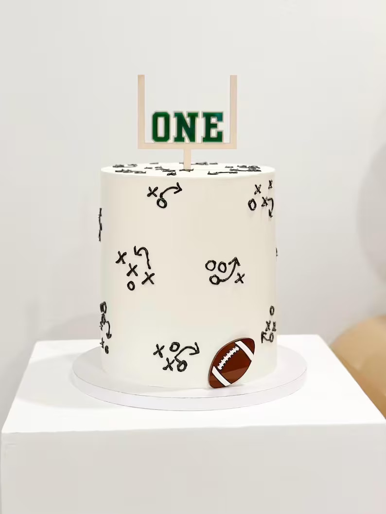 Football ONE Cake Topper: First Birthday, Wood & Acrylic - Etsy | Etsy (US)