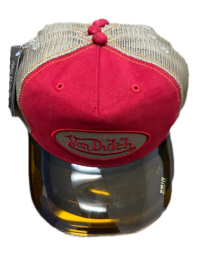 VON DUTCH UV 400 MAGIC VISOR HAT GOLD RED CANVAS ORANGE VISOR CAP VINTAGE RARE | eBay US