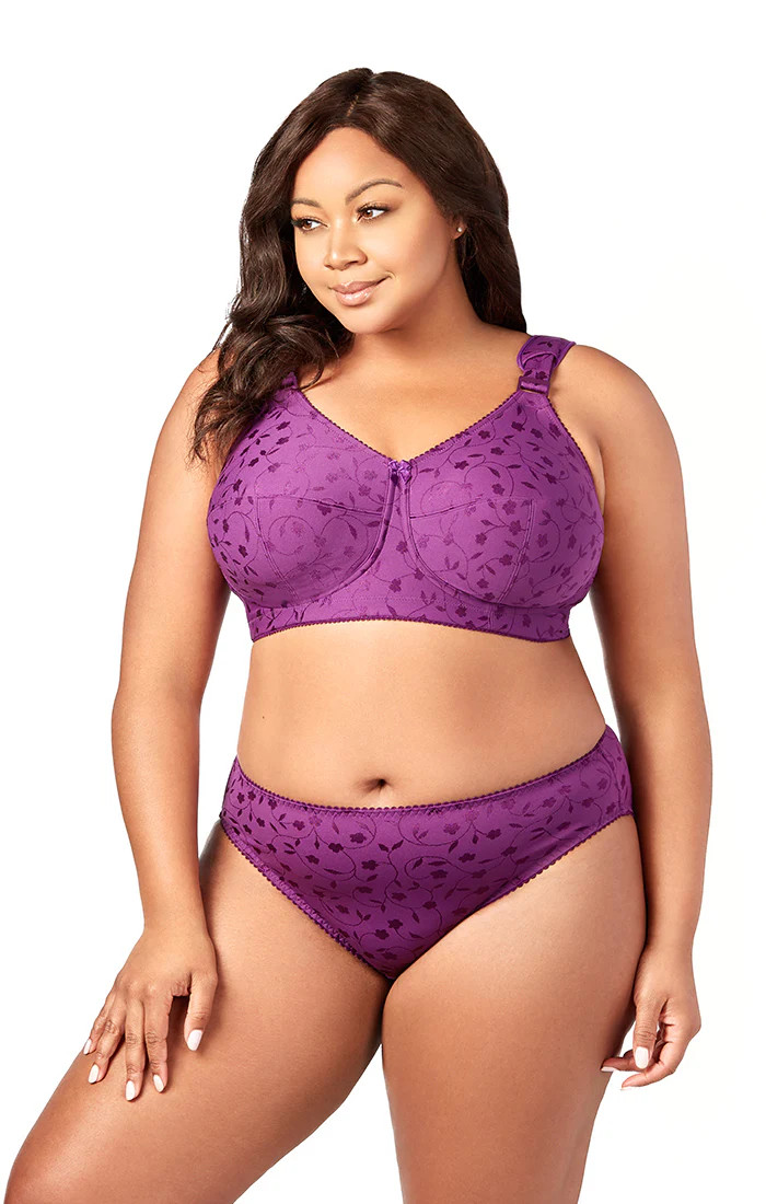 Elila Women's Plus Size Super Curves Jacquard Softcup Bra, Full Covera | She's Got Curves