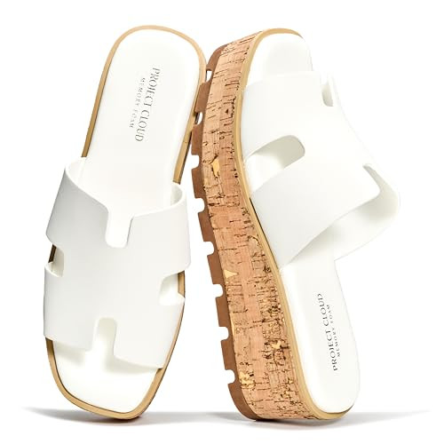 Project Cloud 100% Genuine Leather Wedge Platform Sandals Women Footwear - Memory Foam Insole and... | Amazon (US)
