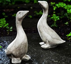 Handcrafted Cast Stone Goose Garden Object | Pottery Barn (US)