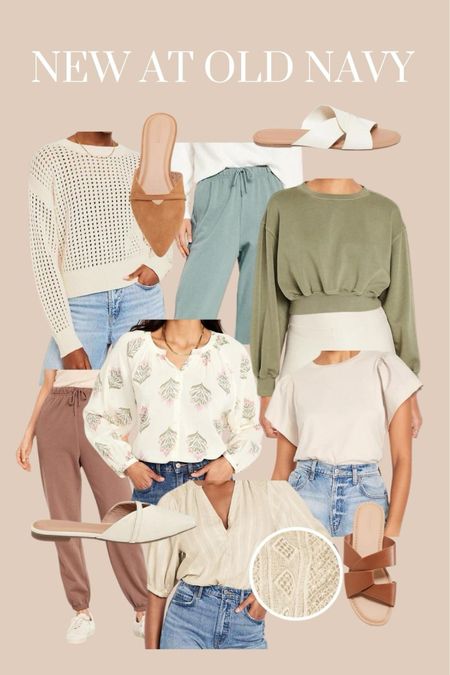 New arrivals for her at Old Navy! Spring outfits. Boho tops, comfy joggers, sweatpants and sweatshirts. Mules and sandals. 

#LTKfindsunder50 #LTKstyletip #LTKmidsize
