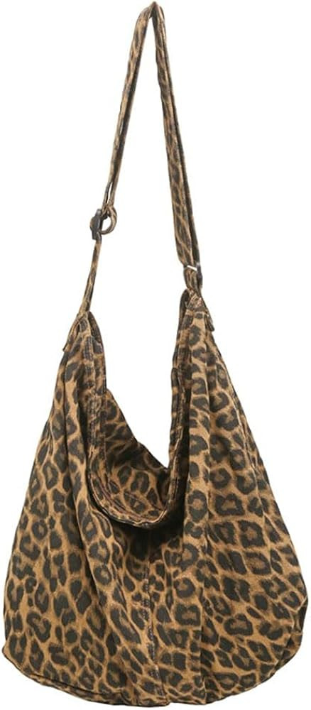 Cotton Tote Handbag Women Canvas Crossbody Beach Bag Hobo Shoulder Tote Bag with 3 External Pocke... | Amazon (US)