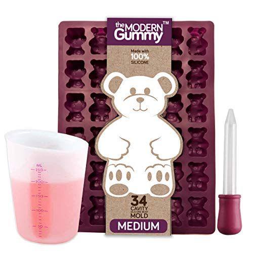 Medium Sized Silicone Gummy Bear Making Kit by The Modern Gummy with dropper and silicone measuring  | Amazon (US)