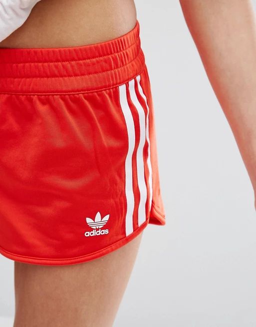 adidas Originals Red Three Stripe Shorts | ASOS UK