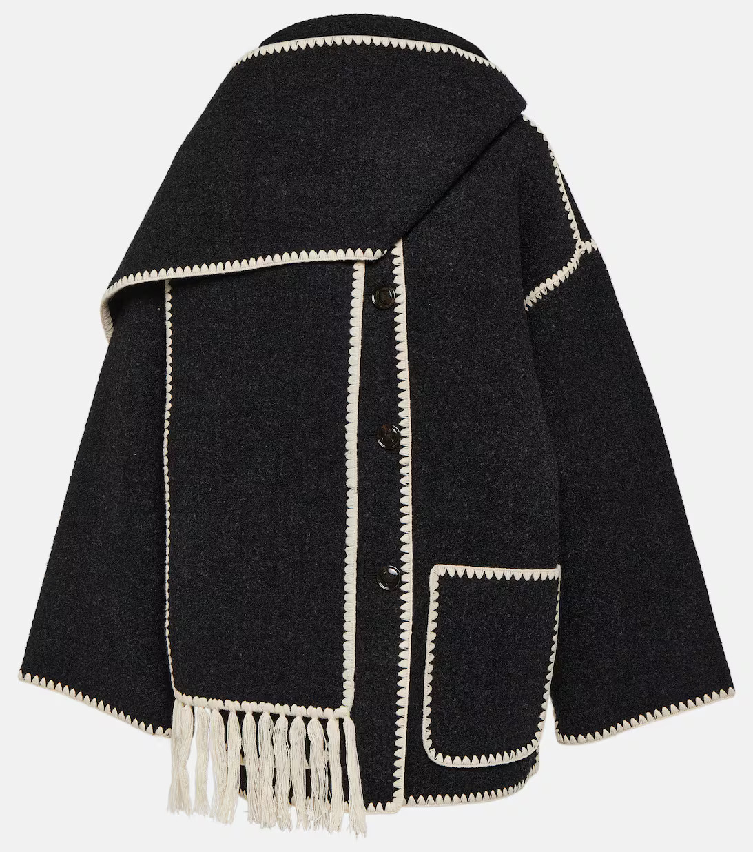 Scarf-detail wool-blend jacket | Mytheresa (UK)