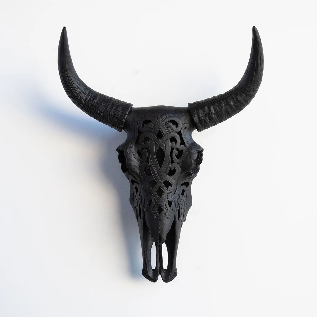 Faux Taxidermy Decorative Carved Bison Skull  Wall Decor  - Etsy | Etsy (US)