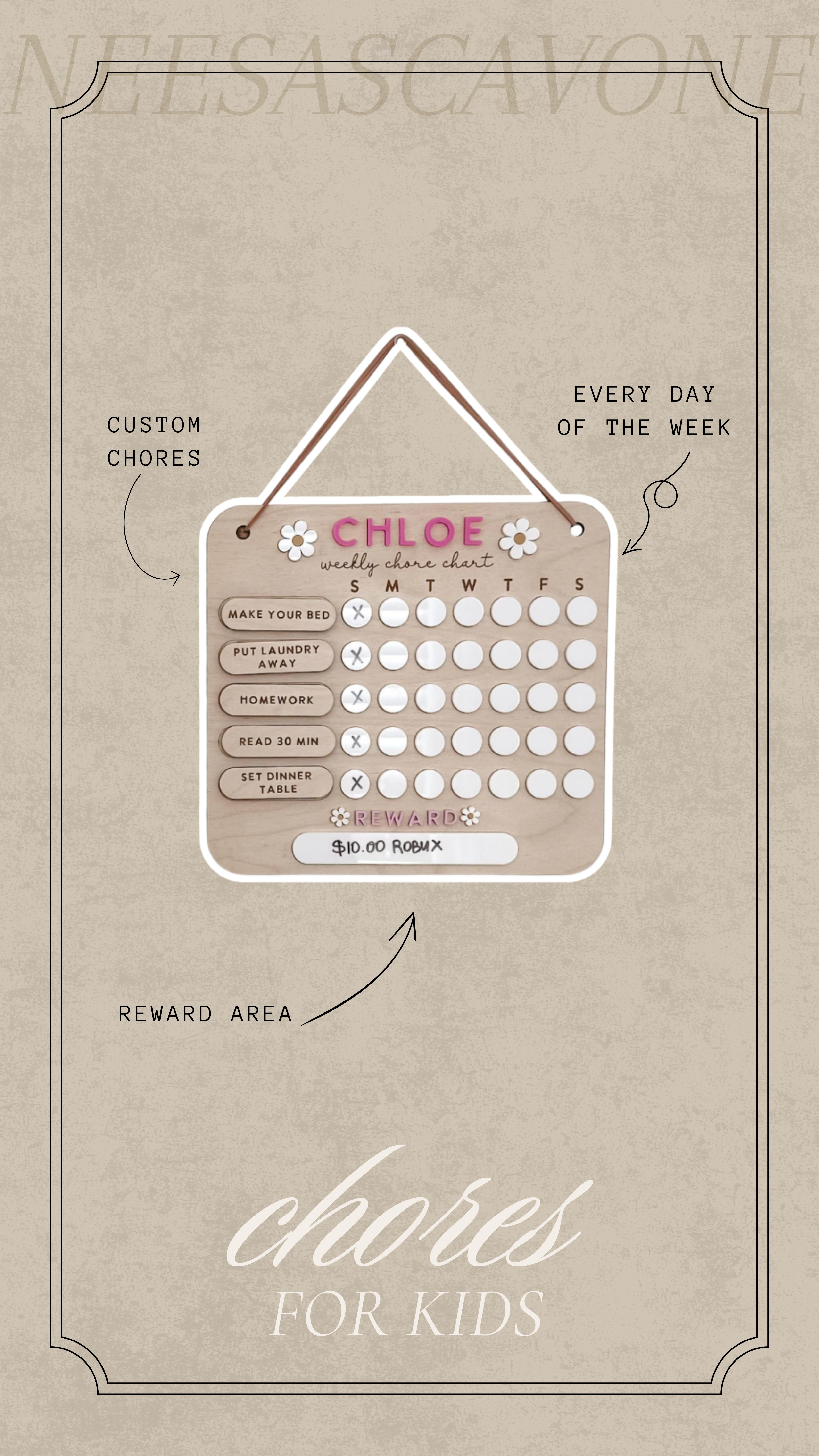 Teaching responsibility can be cute 🤍 This personalized kids chore chart makes daily routines fun and helps encourage independence, reading, making beds, homework, and more. Perfect for toddlers, preschoolers, and elementary-aged kids! Bonus: customizable chores and rewards make it easy to motivate your little ones. #LTKKids #MomLife #KidsChoreChart #OrganizationIdeas #ParentingTips #HomeschoolMom #RoutineChart #KidsRoomDecor #MontessoriKids #MomHacks
#KidsChoreChart #ChoreChartForKids #KidsRoutine #ParentingTips #MomLife #MomHack #MontessoriInspired #KidsOrganization #ElementaryKids #HomeschoolIdeas #PositiveParenting #ToddlerMom #StayAtHomeMom #KidsRewardChart #FamilyRoutine #LTKKids #AmazonKidsFinds #PlayroomOrganization #MomMustHaves #RaisingResponsibleKids 

 #LTKmomlife #LTKHome #LTKKids