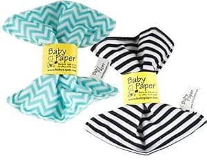 Baby Paper – 2 Pack of Crinkly, Sensory Toys, Black & White Stripe, Turquoise Zig Zag | Amazon (US)