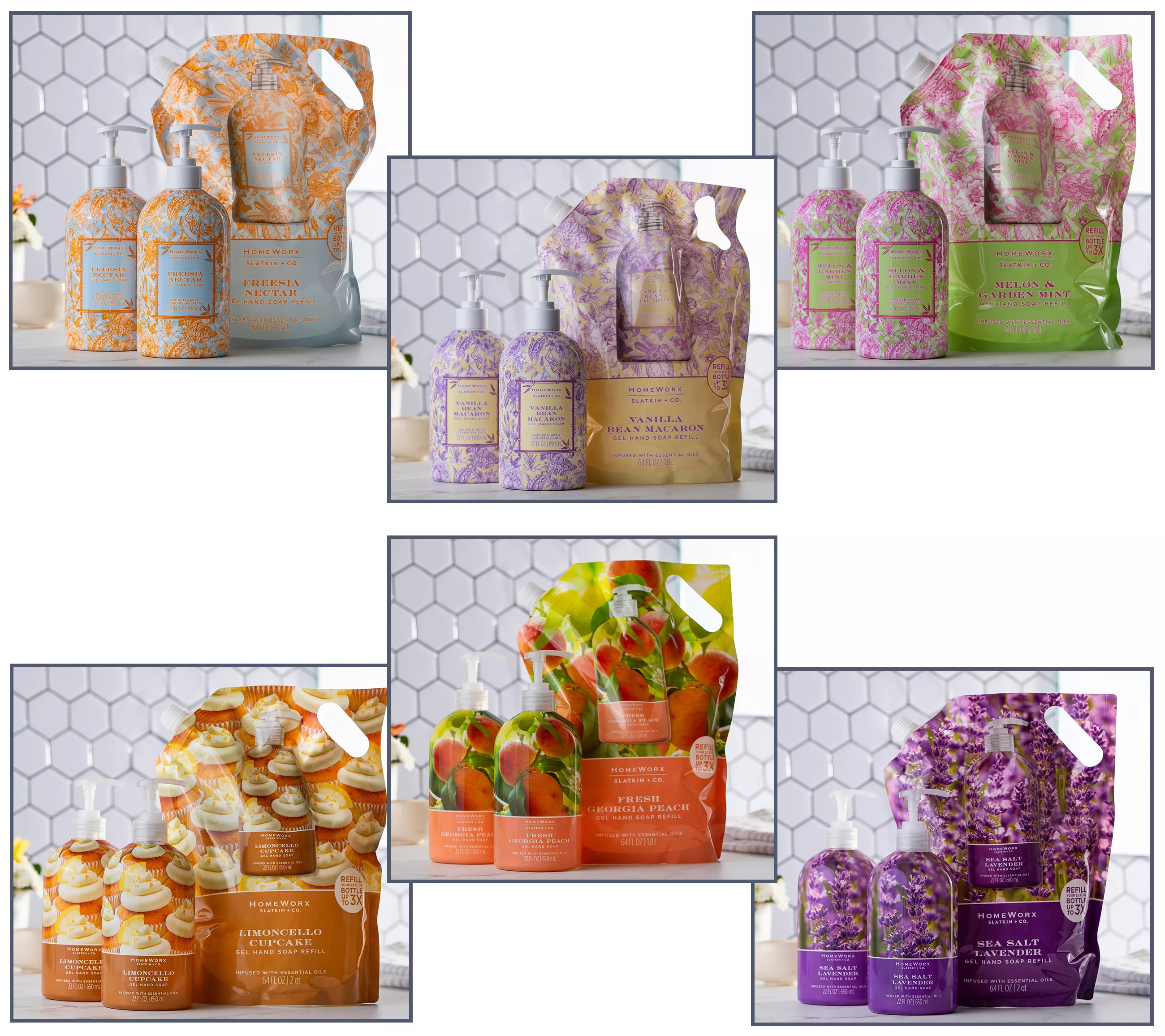 HomeWorx by Slatkin + Co. S/2 22-oz Gel Hand Soaps & 64oz Refill Bag - QVC.com | QVC