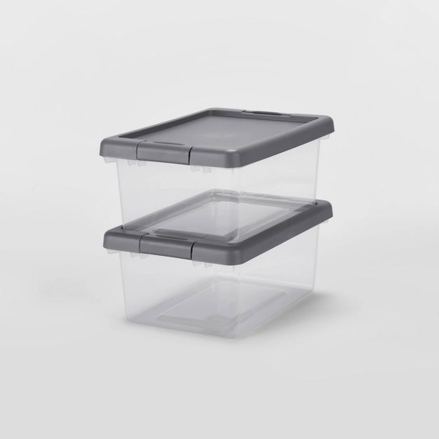 2pk Small Latching Clear Storage Box - Brightroom&#8482; | Target