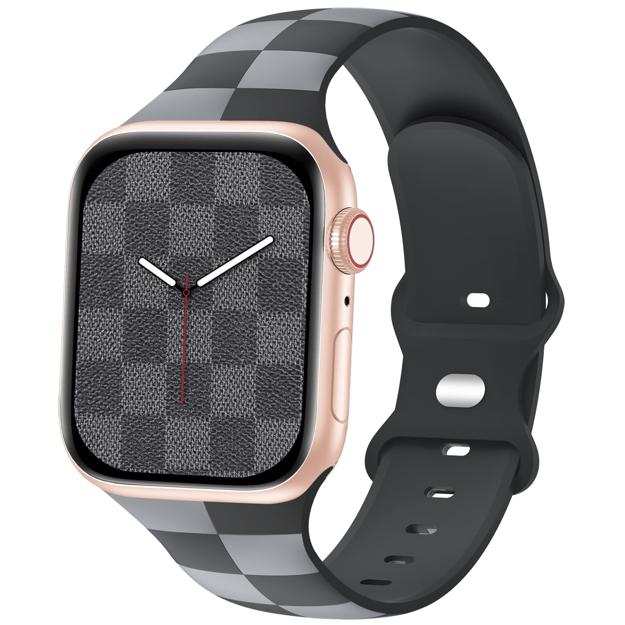 Luxury Checkered Designer Bands Compatible with Apple Watch Band 38mm 40mm 41mm Women Men,Soft Si... | Amazon (US)