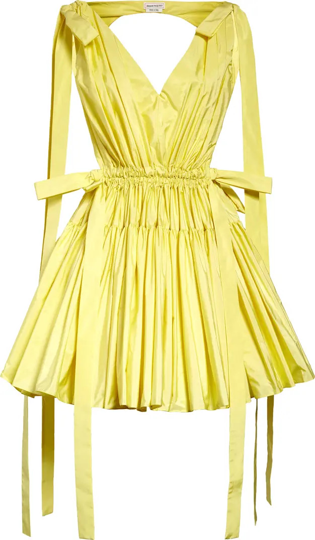 Alexander McQueen Gathered Bow Detail Cutout Dress | Nordstrom | Nordstrom
