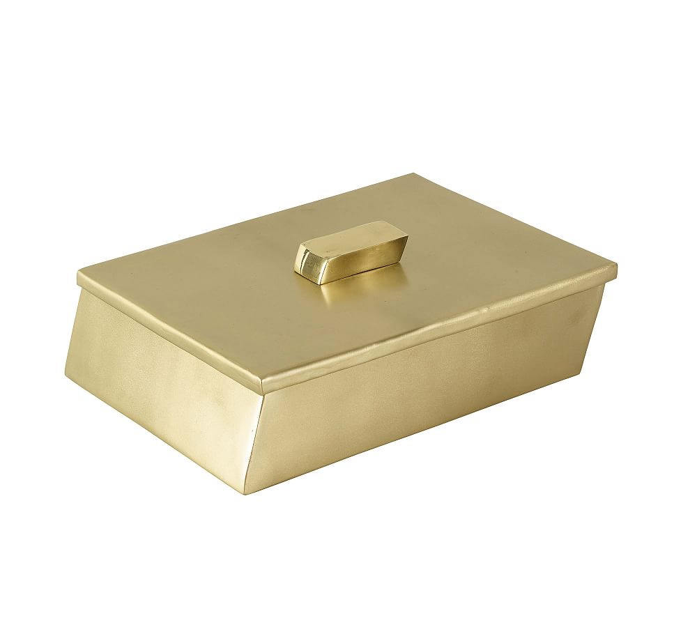 Cybil Brass Decorative Box | Pottery Barn (US)