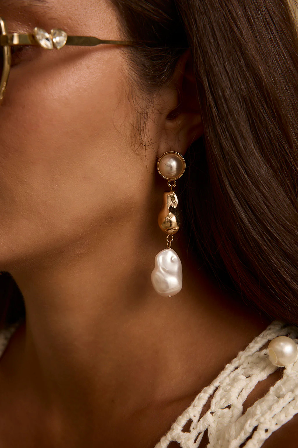 Elodie Gold and Pearl Drop Earrings | 12th Tribe | 12th Tribe