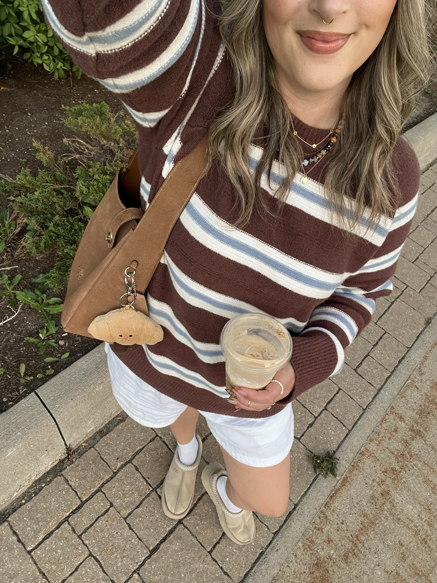 Early fall outfit! Sized up to XL in the sweater for an oversized fit. Shorts are old, linked similar. I’m a 9.5-10 shoe and wear a 10 in the Ugg Tazz platforms

#LTKfall #LTKmidsize #LTKstyletip