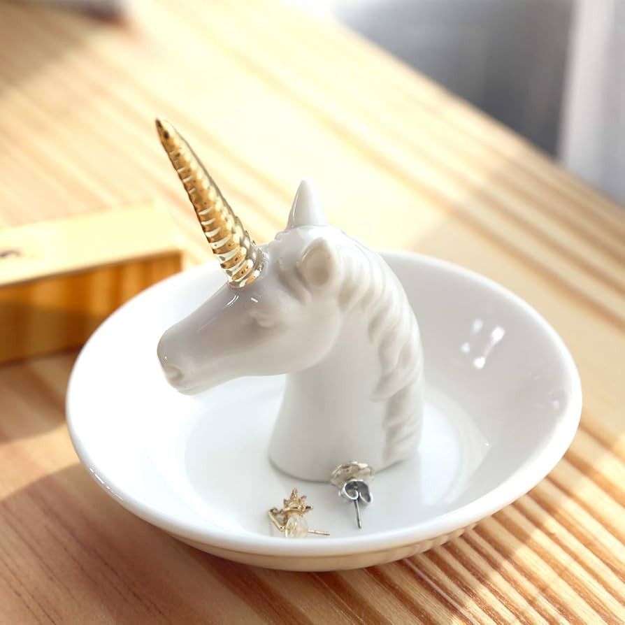 Unicorn Ring Dish Jewelry Holder Unicorn Gift for Women Girls Birthday Christmas Gifts | Amazon (US)