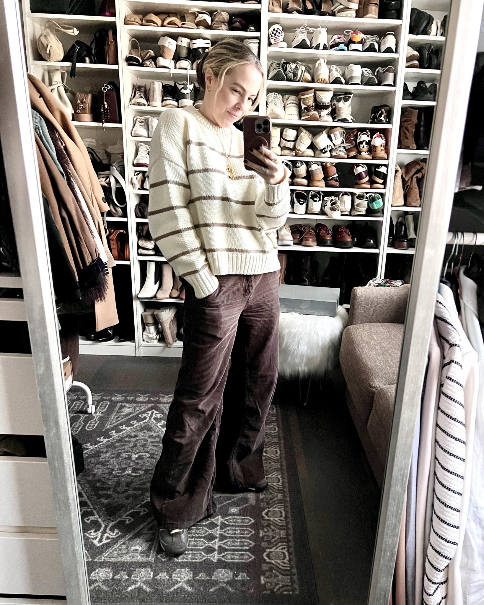 Soaking up the end of corduroy pant season

#LTKOver40