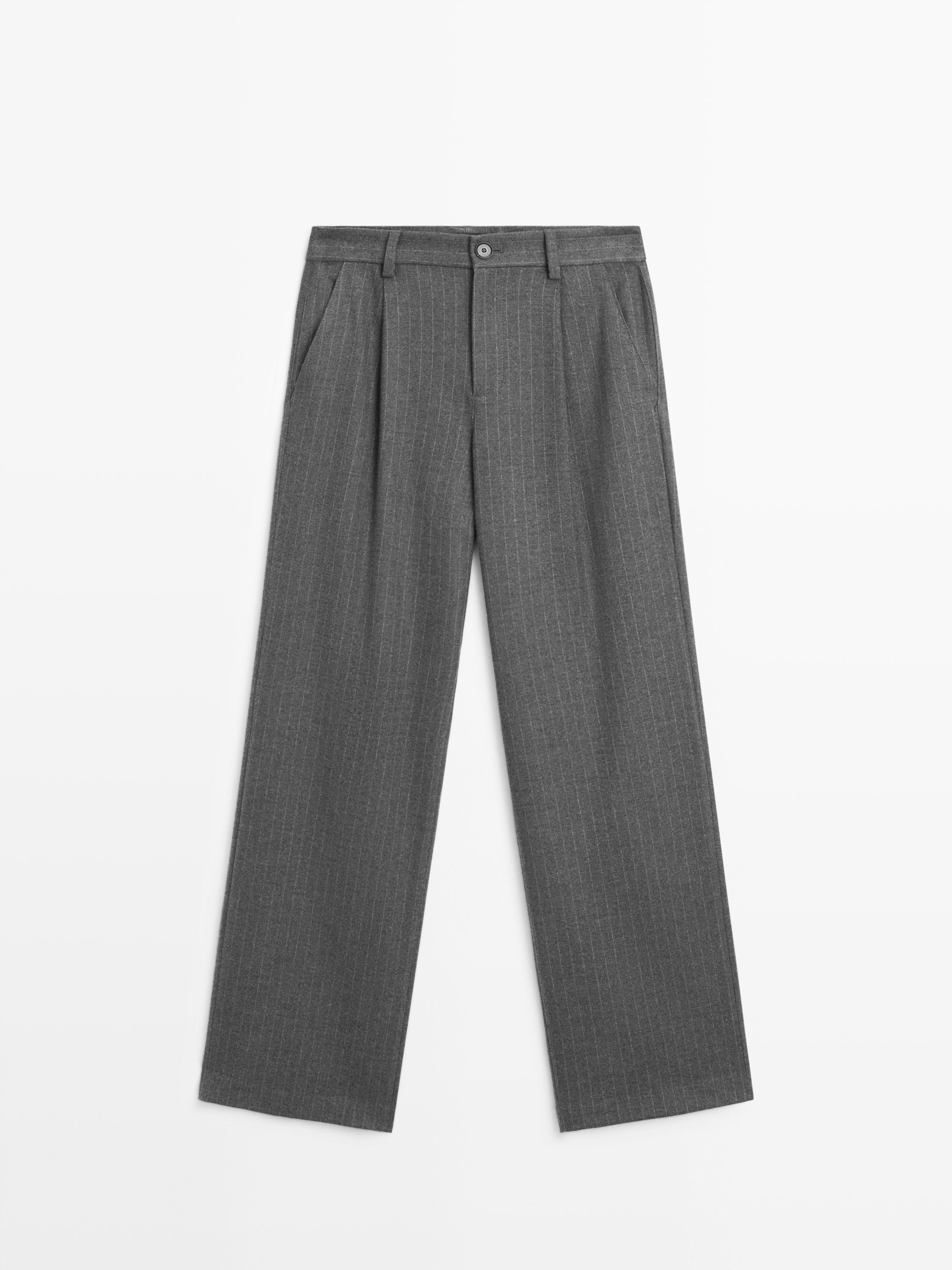 Weite Hose mit Nadelstreifen | Massimo Dutti DE