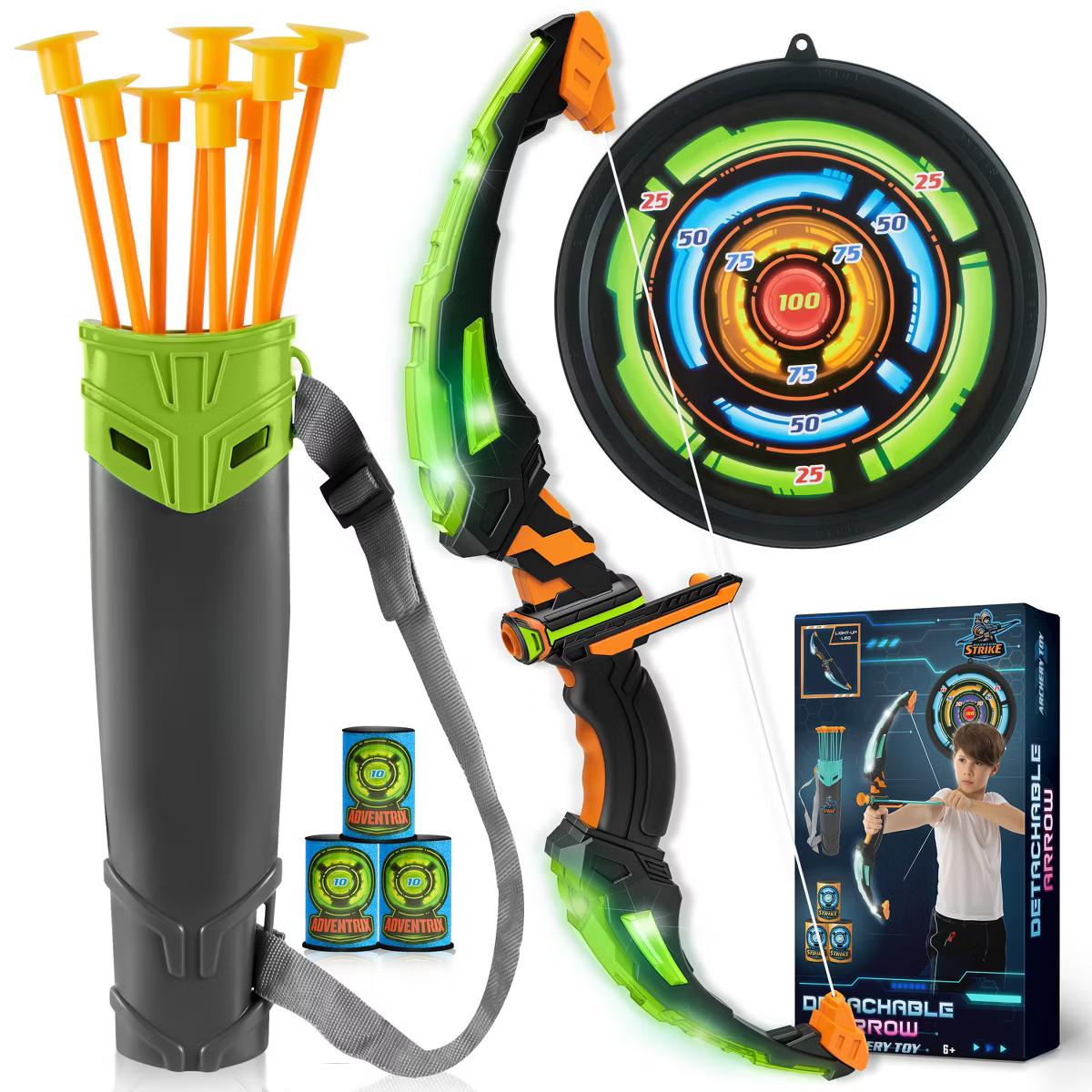 Joyfy Kids Archery Bow and Arrow Toy Set with LED, Archery Toy Set for Boys' Outdoor Play, Great ... | Target