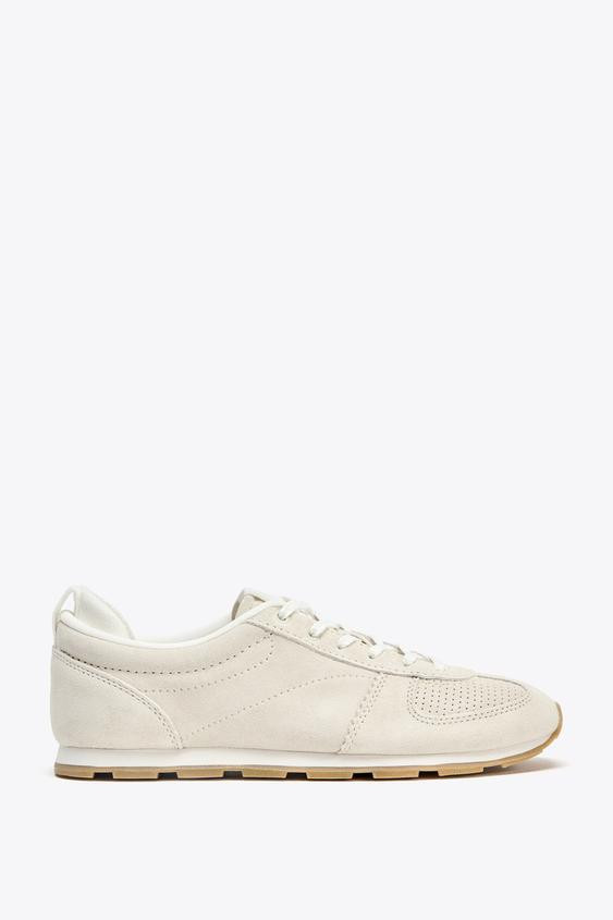 SPLIT LEATHER RUNNING SNEAKERS | Zara US