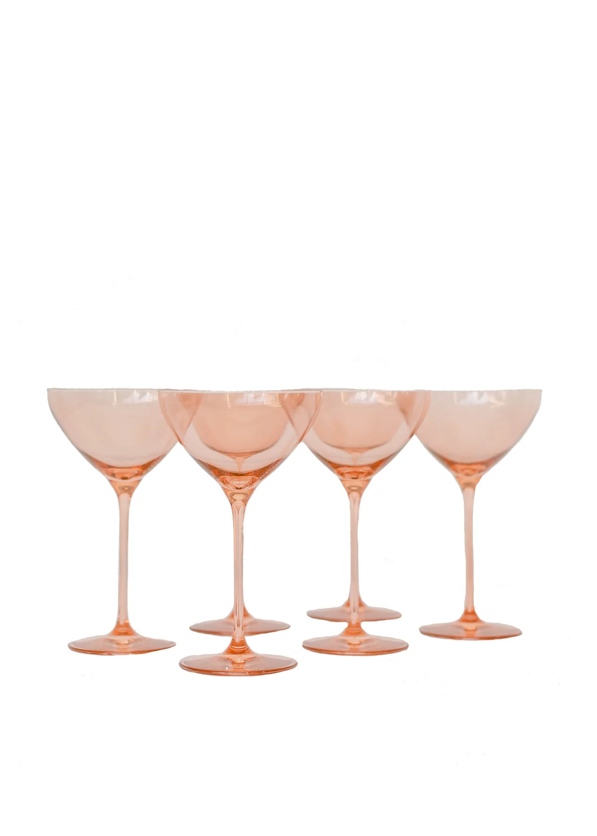 Estelle Colored Martini Glass in Blush Pink, Set of 6 | Over The Moon Gift