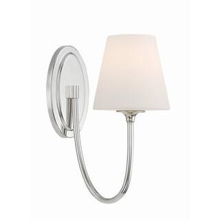 Crystorama Juno 1-Light Polished Nickel Wall Sconce JUN-10321-PN - The Home Depot | The Home Depot