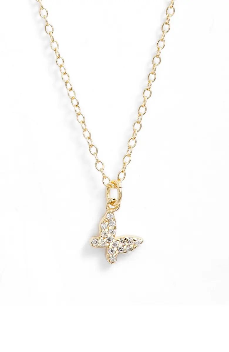 Cubic Zirconia Butterfy Pendant Necklace | Nordstrom