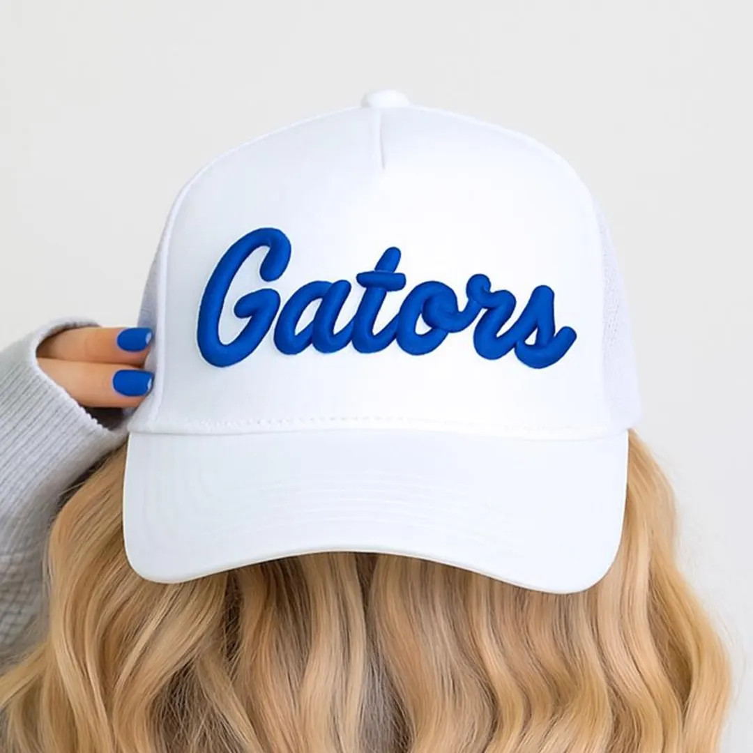 Team 3D Puff Embroidered Mesh Back Structured Trucker Hat, Team Mascot Hat, Girly Game Day Hat, E... | Etsy (US)