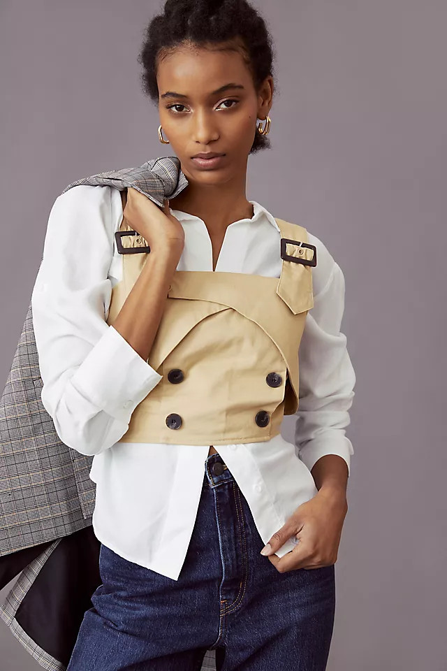 Eva Franco Trench Buttoned Blouse | Anthropologie (US)