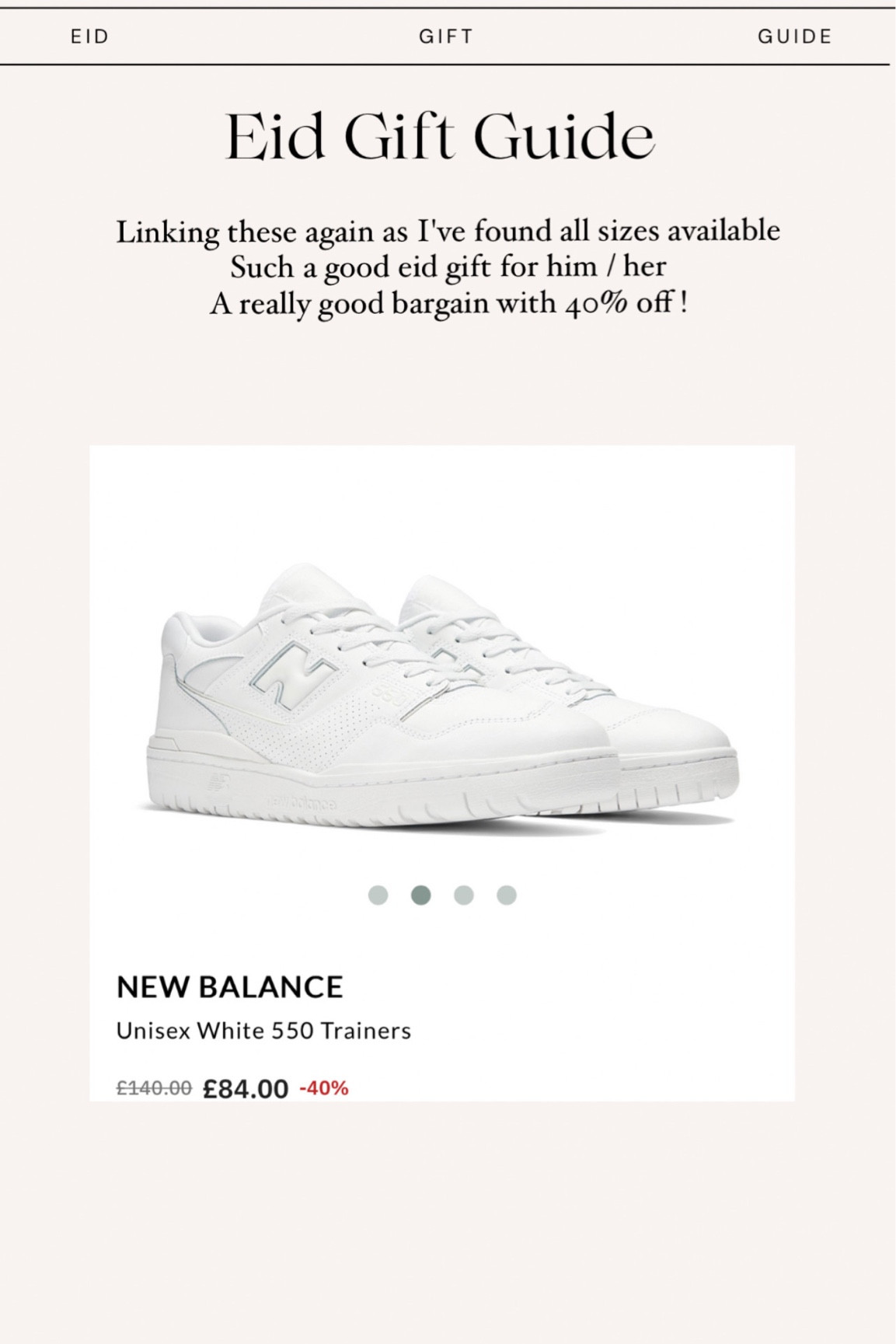 eid gift for him / her 👟 - new balance trainers on sale ! 




#LTKshoecrush #LTKsalealert #LTKmens